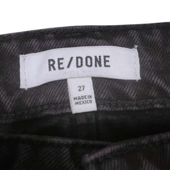 Re/Done 70's Low Rise Straight Jeans In Washed Black W32 - Picture 5 of 12